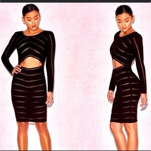 House of CB Freja Cut Out Suede Dress. XS